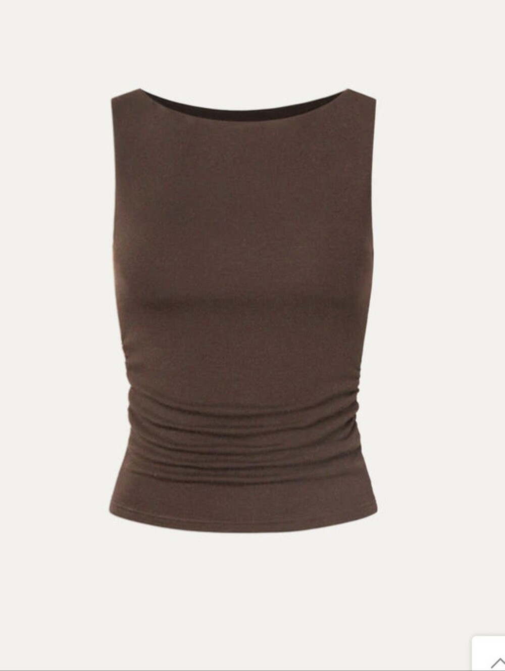 OGL NWT Boat Neck Built In Bra Tank Top — Espresso